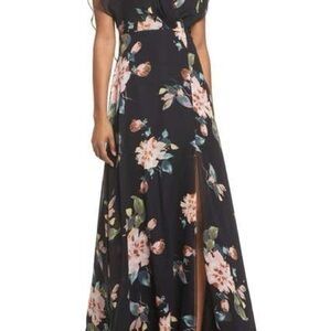 Jenny Yoo, Alanna Ohana Print Open Back Print Chiffon Gown